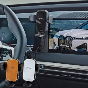 옵시디언 BMW iX i20 전용 듀얼코일 핸드폰 고속 무선충전 거치대 CT-W16E+CT-HCB03