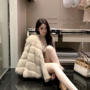 셀린 리얼 폭스퍼 모피 숏 코트
