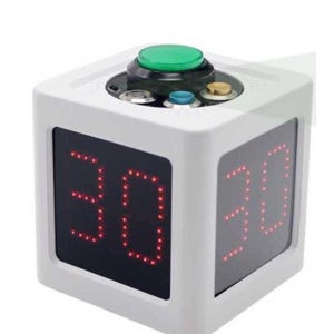 마작타이머 LED 4면 포커 체스 홀덤 마작 카운트다운 (AA 배터리 모델) 흰색