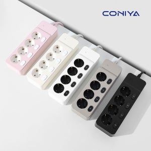 코니야 푸쉬탭 v2 국산 컬러멀티탭 개별 스위치 멀티콘센트 3구 1M 4구 과부하차단