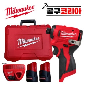 밀워키 충전 임팩드릴 M12 BLIDRC-252C 콤팩트 브러시리스 2.5Ah 2개세트