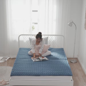 커버형 한미메리노 카본 온열매트 전기 탄소매트 전기요 싱글, 110x200cm, 네이비