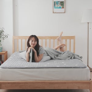 일체형 한미메리노 카본 온열매트 전기 탄소매트 전기요 더블, 150x200cm, 블루그레이