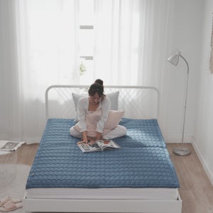 한미메리노 전기 카본 탄소매트 온열매트 더블, 150x200cm, 그레이 커버