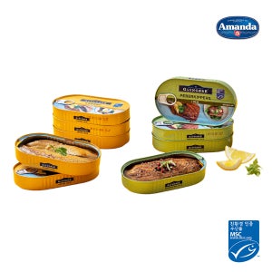 아만다 청어통조림 훈제청어 세트(3p) 오메가3 덴마크 수입통조림 캠핑용 반찬 덴마크햄