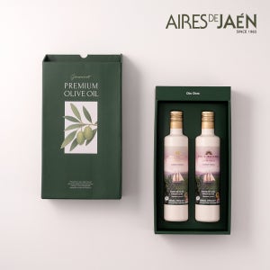 26년 햇오일 아이레스데하엔 피쿠알 올리브오일 선물세트 500ml 2병, 그린쇼핑백 동봉