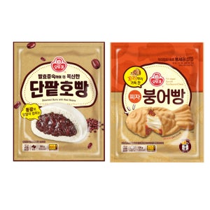 오뚜기 냉동 단팥호빵+피자붕어빵 각 1개씩
