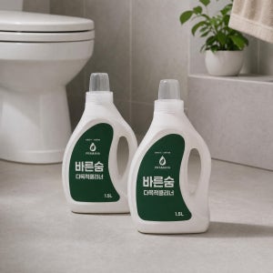 바른숨 변기세정제 미생물 욕실 물때제거 냄새제거 저자극 다목적클리너 1.5L, 2개