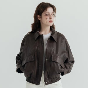 이태원포스트 이태리 베지터블 양가죽 여성 A2 봄버 자켓 오버핏