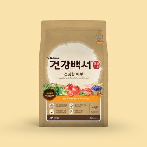 건강백서 강아지 기능성 사료 피부건강, 2kg, 1개