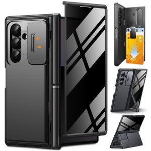 모보시 자동 힌지 보호 카드 수납 카메라 보호 거치대 휴대폰 케이스 블랙, 갤럭시Z 폴드7