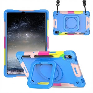 갤럭시탭 S11 케이스 범퍼 회전 스퀘어 스트랩 아머 레인보우블루, 탭 S11
