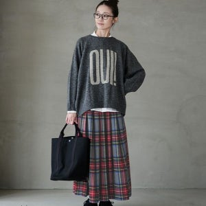 o’neil of dublin 울 체크 롱 스커트