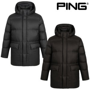 핑 골프웨어 남성 골프 패딩 후드 탈부착 헤비 구스 다운 방한 점퍼 경량패딩 E4JP313