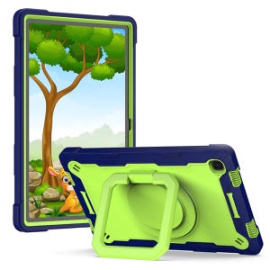갤럭시탭 A7 케이스 범퍼 회전 스퀘어 스트랩 아머 네이비그린, 탭 A7