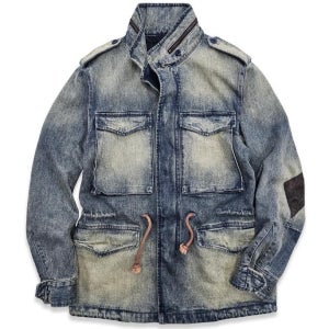 XILIBU 시리부 M65 밀리터리 헌팅 사파리 워싱 데님 자켓 빈티지 포켓 블루