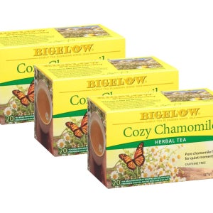 Bigelow 코지 휴식 카모마일 허브티 카페인 무첨가 총 20티백 20g 3개 미국직구 팬트리 겨울음료 달달구리