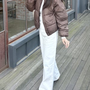 [보라팝] 하이넥 숏패딩 / 가볍고 따뜻한 겨울 데일리 패딩점퍼