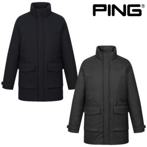 핑 골프웨어 남성 골프 패딩 헤비 구스 다운 자켓 점퍼 하이넥 롱패딩 어패럴 E4JA314