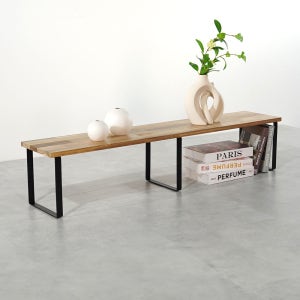 원목 선반 디귿자 ㄷ자 낮은 나무 받침대 아카시아 300X1200 (높이25cm), 1단, 블랙