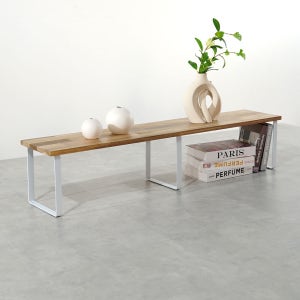 원목 선반 디귿자 ㄷ자 낮은 나무 받침대 아카시아 300X1200 (높이25cm), 1단, 화이트