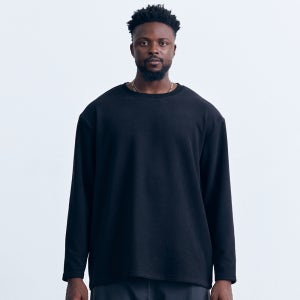 [에어릿] 소프트웜 플리스 따뜻 양기모 티셔츠 AM1212 BK