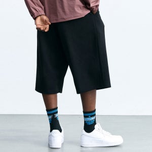 [에어릿] 딥턱 스웨트 버뮤다 팬츠 AM3057 BK