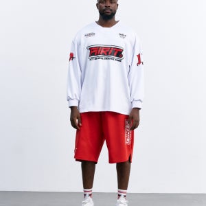 [에어릿] 오버핏 레이싱 버뮤다 팬츠 AM3094 RD