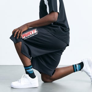 [에어릿] 오버핏 레이싱 버뮤다 팬츠 AM3094 BK