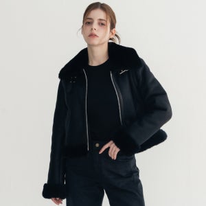 이태원포스트 리얼 양털 양가죽 여성 B-3 숏 무스탕 자켓