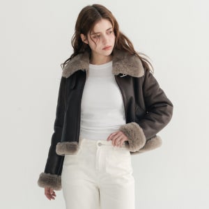 이태원포스트 리얼 양털 양가죽 여성 B-3 숏 무스탕 자켓