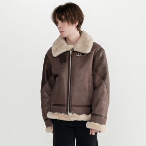 이태원포스트 리얼 양털 양가죽 남성 B-3 무스탕 자켓 통가죽 벨트