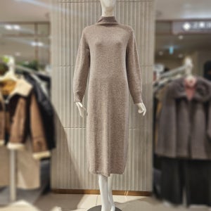 꼼빠니아 25FW 울 100% 하이넥 니트 원피스 겨울 하객 CAFW1-WSO800
