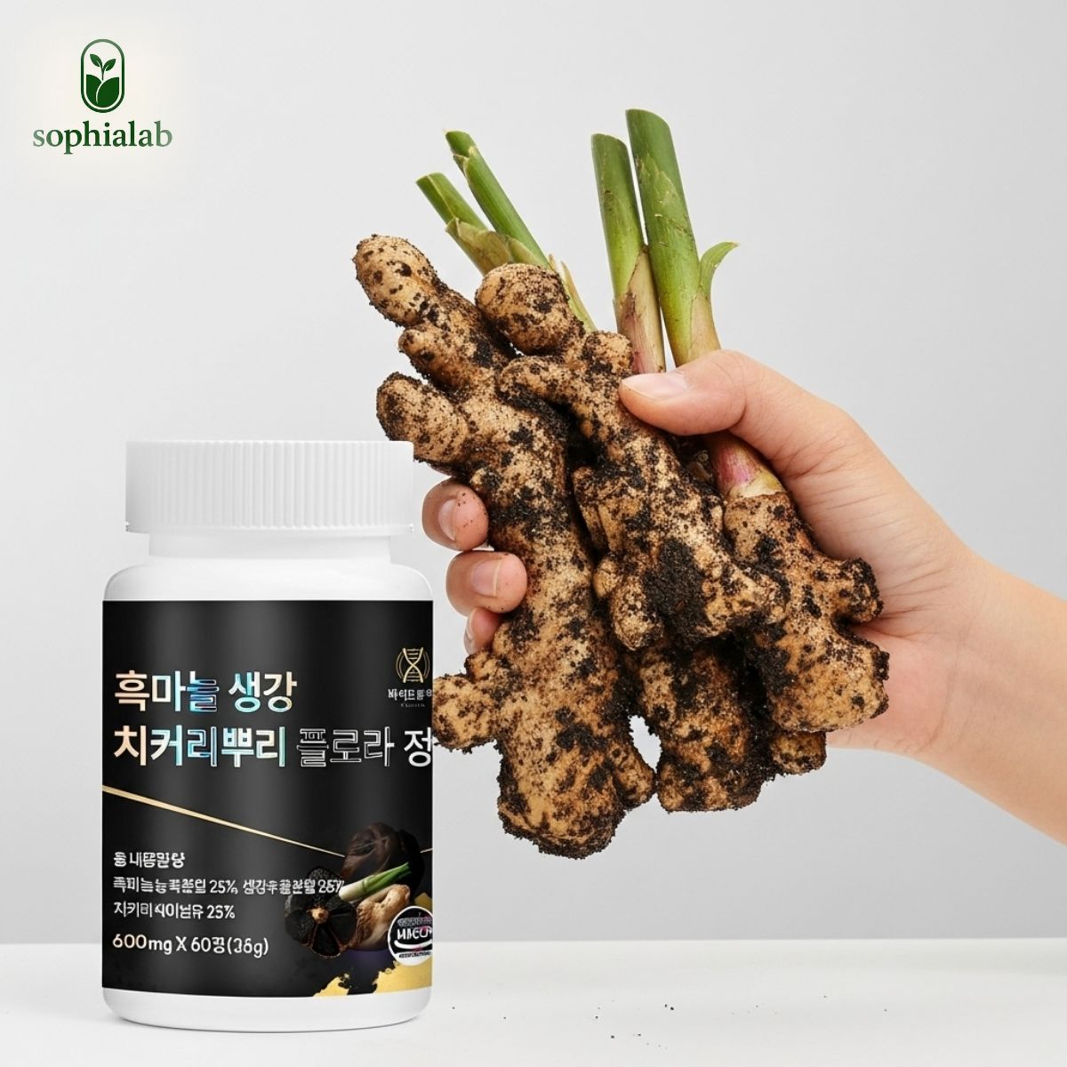 소피아랩 발효 흑마늘 토종 생강 아눌린 치커리뿌리 플로라 정 600mg 60정, 1개
