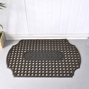 전원주택 식당 업소용 실외용 웰컴 글씨 고무발판 현관매트60x90 골드 업소용매트