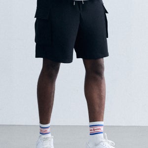 [에어릿] 세미 와이드 카고 쇼츠 AM3042 BK