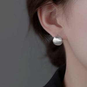 925 실버 무광 은 볼 공 원터치 귀걸이