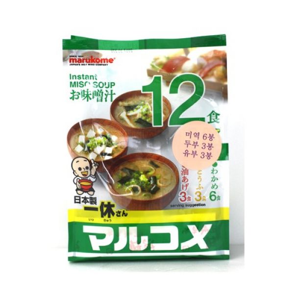 일본 마루코메미소시루 유부 미역 일본 미소된장국 186g(12식), 2개