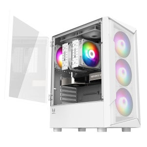 3RSYS R240 화이트 데스크탑 PC케이스 컴퓨터본체 쿨링팬