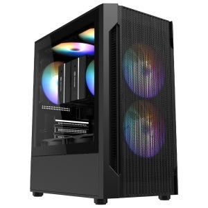 3RSYS R370 RGB 블랙 데스크탑 PC케이스 컴퓨터본체 쿨링팬