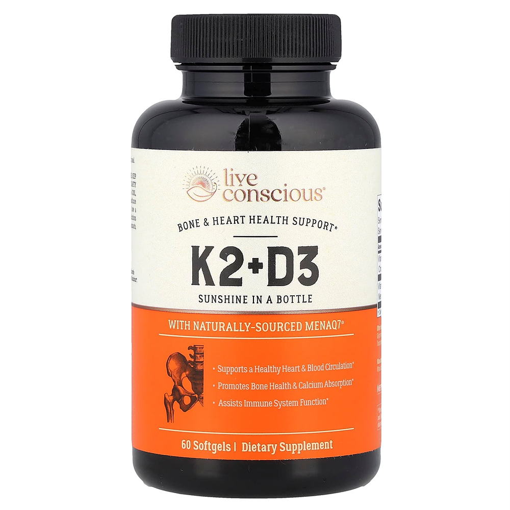 <b>Live Conscious</b> 라이브컨셔스 <b>비타민 K</b>2 D3 60 캡슐