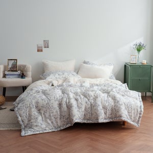 한이불 플라워코지 모달100 플라워 10mm 극세사 양면 겨울 차렵이불 2colors