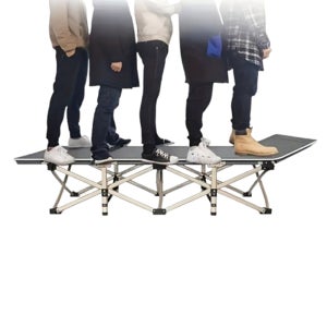 간편접이식 캠핑 야전침대 블랙 대형 사이즈 188cm 200kg 하중지지형