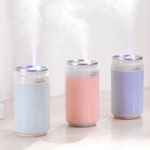 캔형 미니가습기 USB가습기 LED무드등 차량용 무선 저소음가습기
