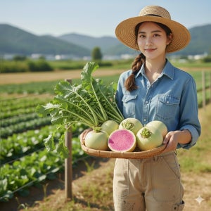 [나물스팟] 국내산 제철 수박무 햇 무우 빨간무 월동무 짠무 알타리 열무