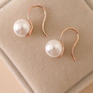 [3컬러] 드롭 진주 은 귀걸이