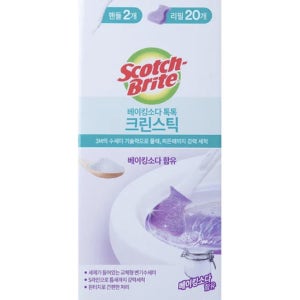 3M 스카치브라이트 베이킹소다 변기 크린스틱 (핸들2개 패드20개)