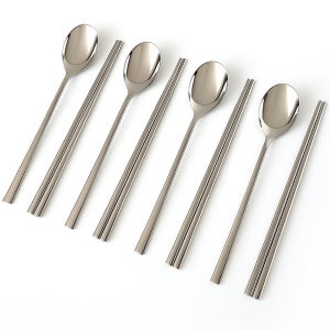 바른식탁 POSCO 수저세트 304스텐 4인 국산 숟가락 젓가락