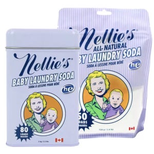 넬리 베이비 세탁세제 틴케이스 1kg + 베이비 세탁세제 파우치 726g 산소표백제 성분