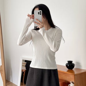 모달티셔츠 레이어드 긴팔 골지 이너티 흰티 크림티(7color)